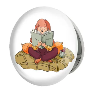 آینه جیبی خندالو طرح دختر مدل تاشو کد 5560 