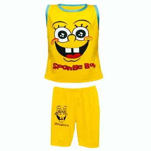 ست تاپ و شلوارک پسرانه مدل Sponge Bab کد A210