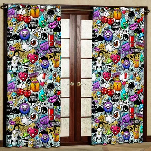 پرده مدل خوراکی هازان پانچی کد 4084 سایز 140x200 سانتی متر