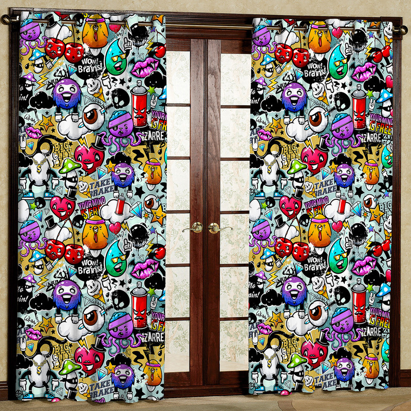 پرده مدل خوراکی هازان پانچی کد 4084 سایز 140x200 سانتی متر