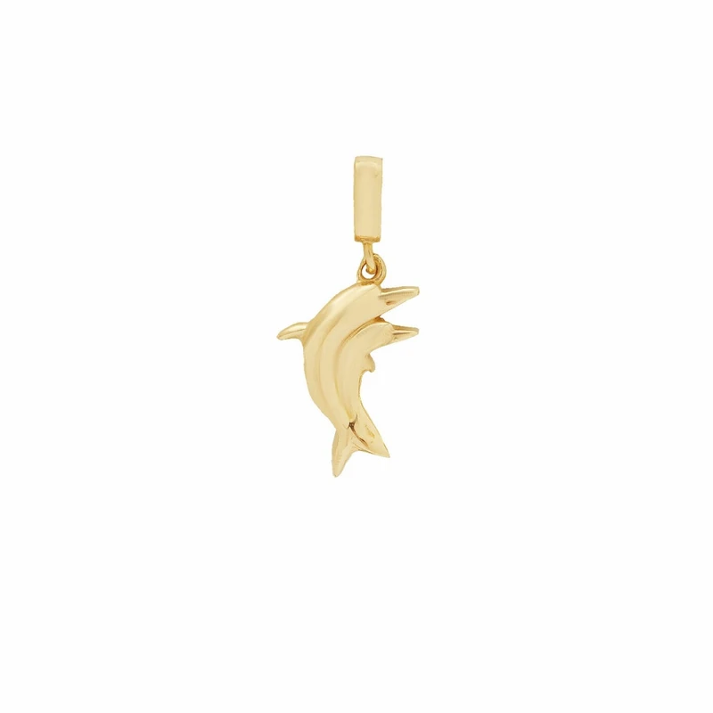 آویز گردنبند طلا 18 عیار زنانه الی گالری طرح دو دلفین
