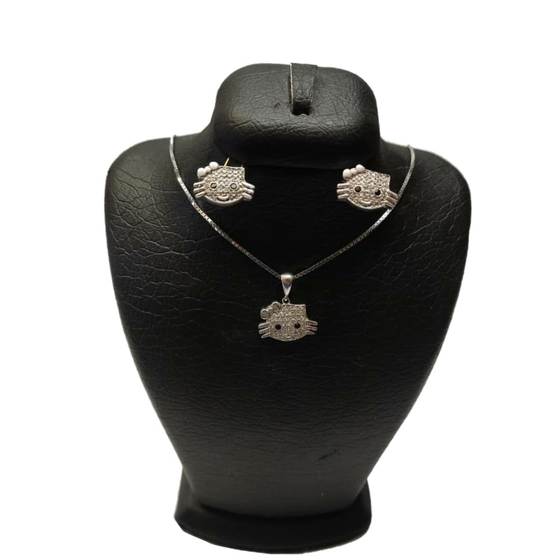 نیم ست نقره زنانه مدل hello kitty نیم ست نقره زنانه مدل hello kitty