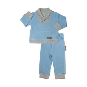 ست سویشرت و شلوار نوزادی آدمک مدل آرشال 264600 رنگ آبی