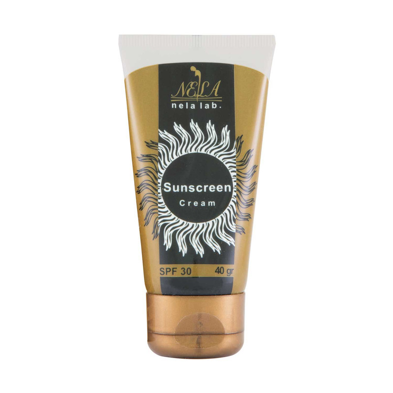 کرم ضد آفتاب بی‌رنگ لابراتوار نلا SPF 30 مدل 31 ‌محافظ UVA ،UVB، مقاوم در برابر تعریق و آب مناسب برای انواع پوست وزن 40 گرم