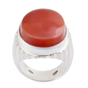 انگشتر نقره مردانه بازرگانی میلادی مدل عقیق سرخ یمنی رکاب دست ساز کد AM_2633