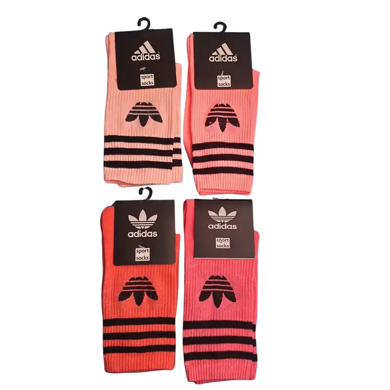 جوراب ورزشی ساق بلند زنانه مدل کش انگلیسی کد NP6006 مجموعه 4 عددی