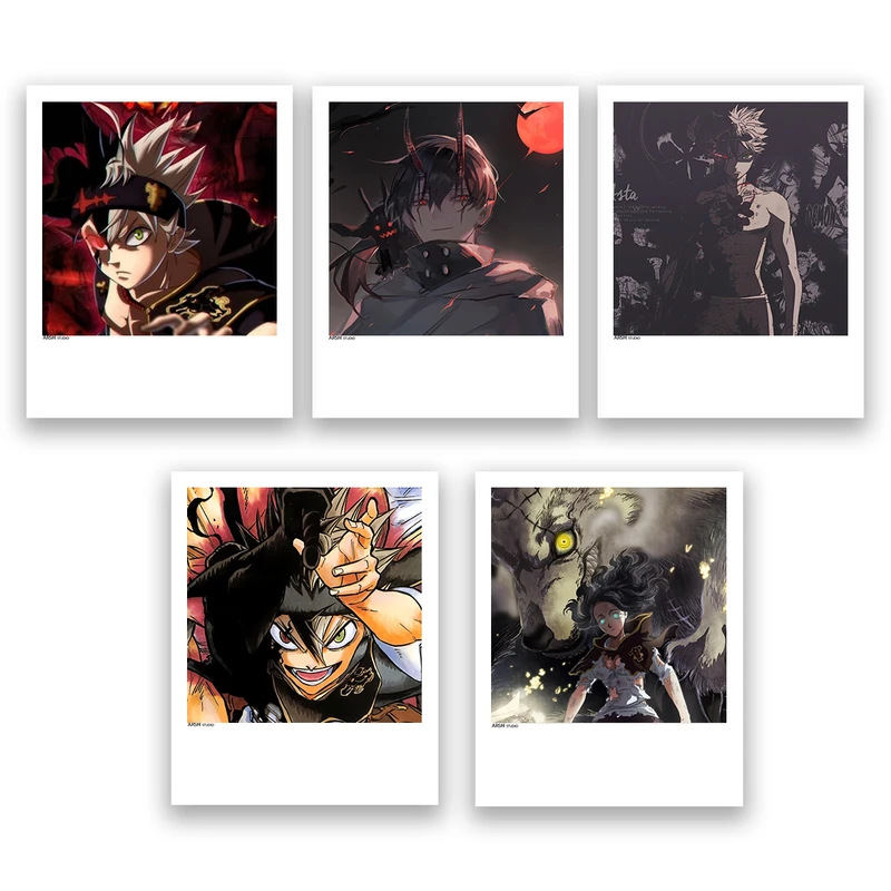 آویز تزیینی عرش مدل انیمیشن شبدر سیاه کد Asa394 مجموعه پنچ عددی