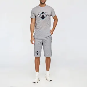 ست تی شرت آستین کوتاه و شلوارک مردانه مدل بدنسازی کد C65