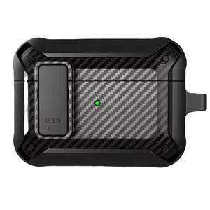 کاور مسیر مدل Eggshell Carbon OPN Lock مناسب برای کیس هدفون بی سیم اپل Airpods 4
