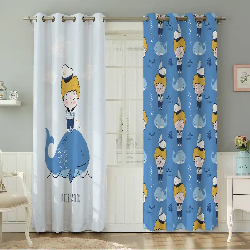 پرده نیروانا طرح  کودک مدل مخمل کد 5117 سایز 140×280 سانتی متر