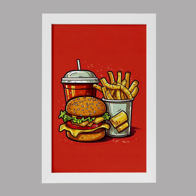 تابلو خندالو مدل فست فود (Fast Food) کد 36556