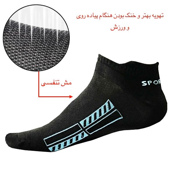جوراب مردانه هورا مهر مدل تنفسی HS-SV05 بسته ۳ عددی -  - 2