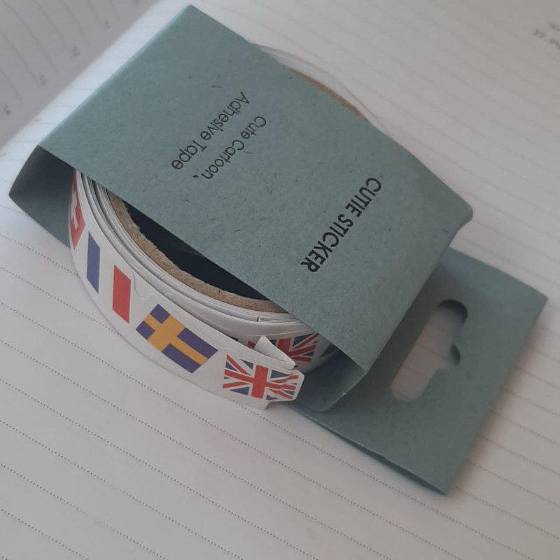 چسب نواری مدل واشی طرح پرچم عرض 1.5 سانتی متر مجموعه 2 عددی