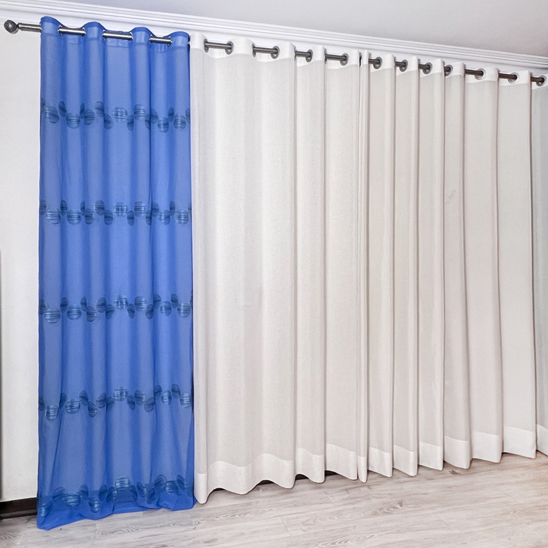 پرده مدل پانچ شانتون گلدوزی سایز 150x280 سانتیمتر