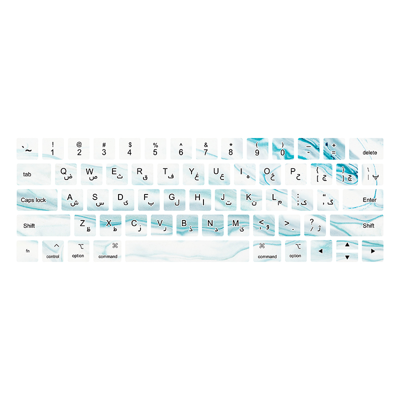 برچسب کیبورد فارسی طرح marble132 مناسب برای مک بوک پرو 13 اینچ 2018-2019