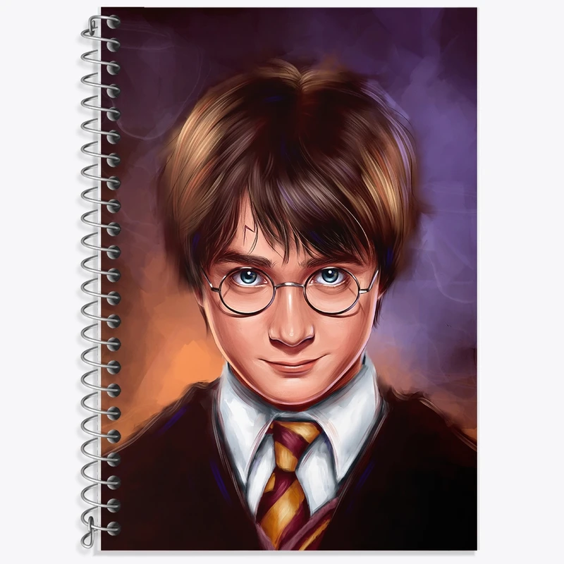 دفتر زبان 50 برگ خندالو مدل سه خط طرح هری پاتر (Harry Potter) کد F852