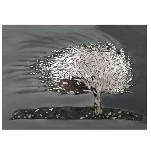 تابلو آینه کاری مدل درخت در باد