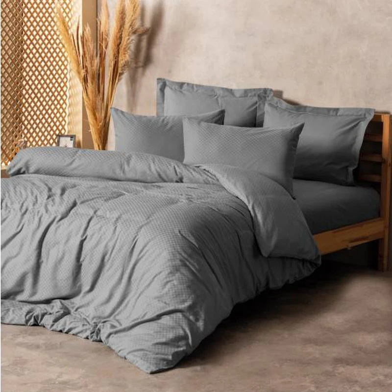 سرویس روتختی کاتن باکس مدل Plaid gri دو نفره 4 تکه