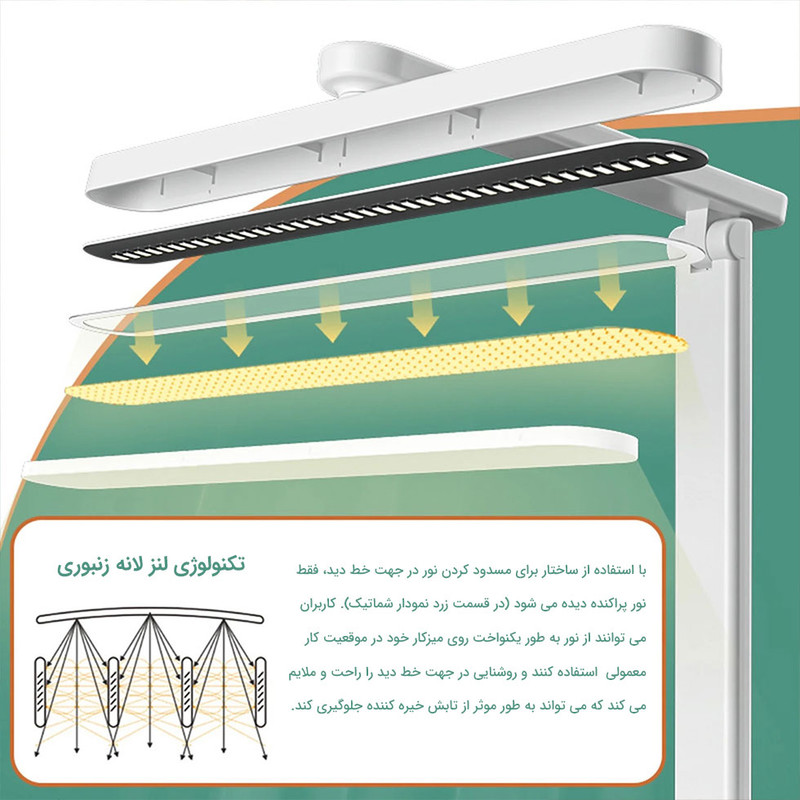 چراغ مطالعه شارژی مدل مولتی 3 حالته کد 1965