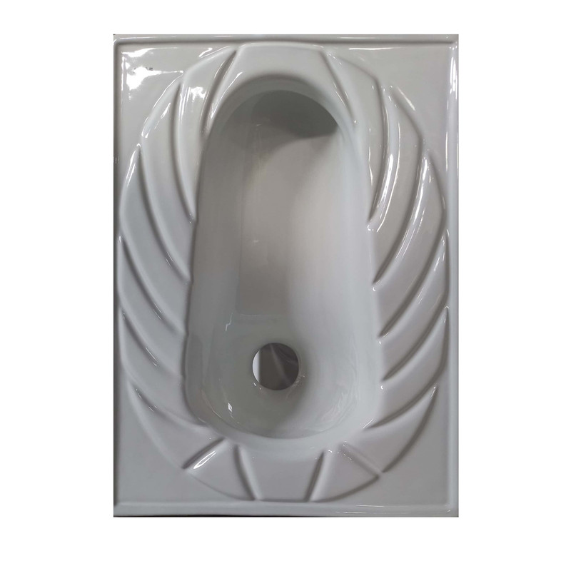 توالت زمینی چینی اطلس مدل ریملس طرح خورشید گود