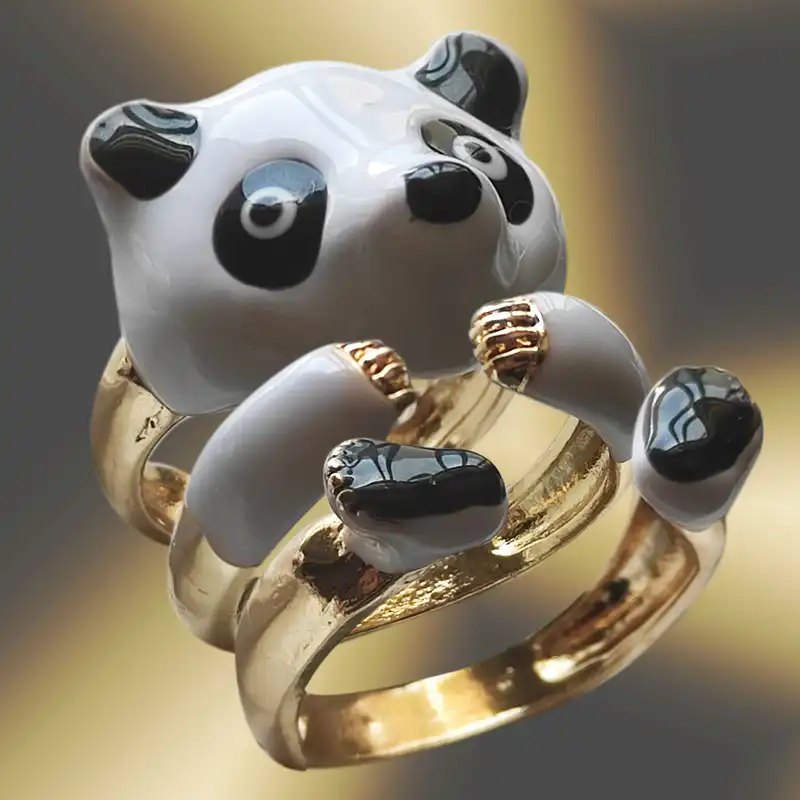 انگشتر زنانه مدل پاندا مجموعه 3 عددی