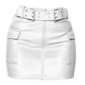 دامن زنانه مدل چرم كد A600 رنگ سفید