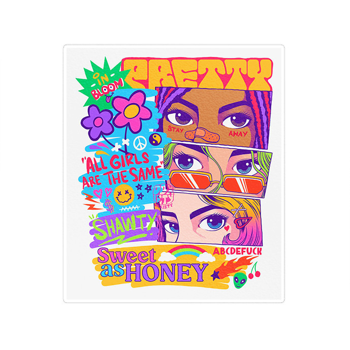 استیکر تزئینی موبایل و تبلت ماسا دیزاین مدل SM00046 GIRL