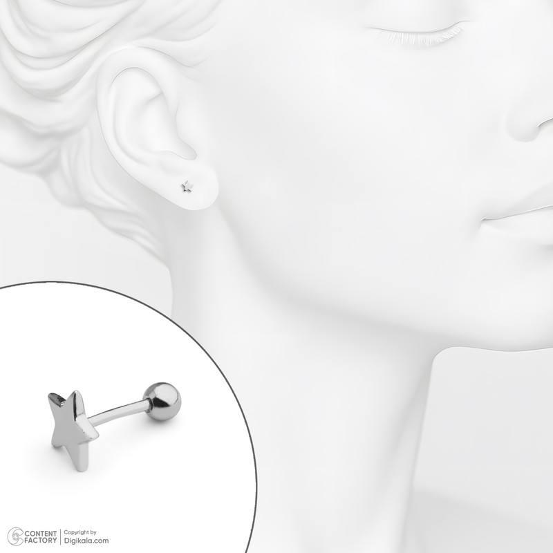 پیرسینگ گوش نقره زنانه مایا ماهک مدل MSP069