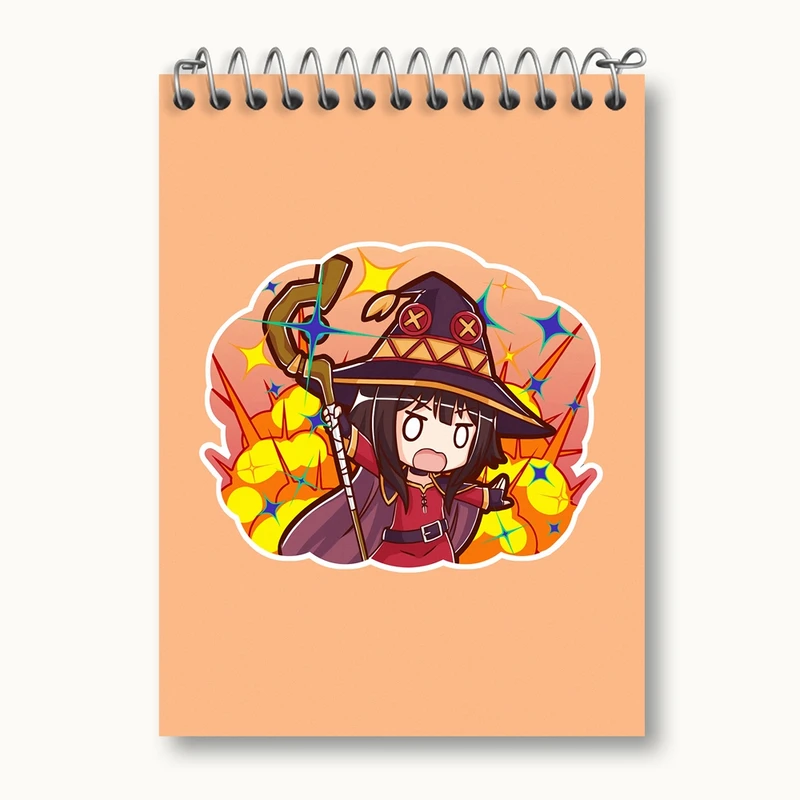 دفتر یادداشت 50 برگ خندالو مدل مگومین انیمه کونوسوبا Konosuba کد 27164