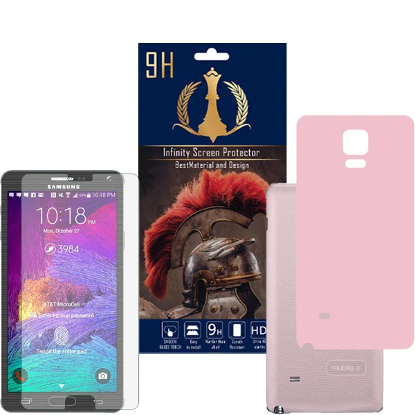 برچسب پوششی اینفینیتی مدل PRO MAX مناسب برای گوشی موبایل سامسونگ Galaxy NOTE 4 به همراه محافظ صفحه نمایش