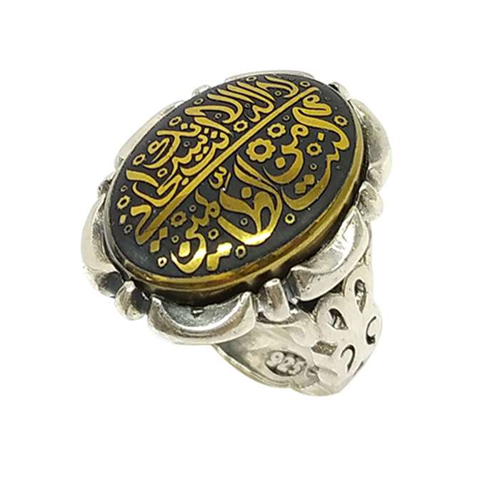 انگشتر نقره مردانه مدل حدید خطی کد 5329