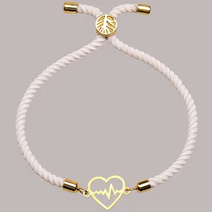 دستبند طلا 18 عیار زنانه الن نار مدل قلب و ضربان 2177