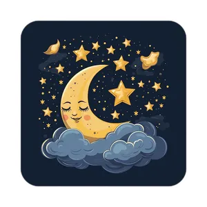 زیر لیوانی کاکتی طرح ماه و ستاره مدل mp53148