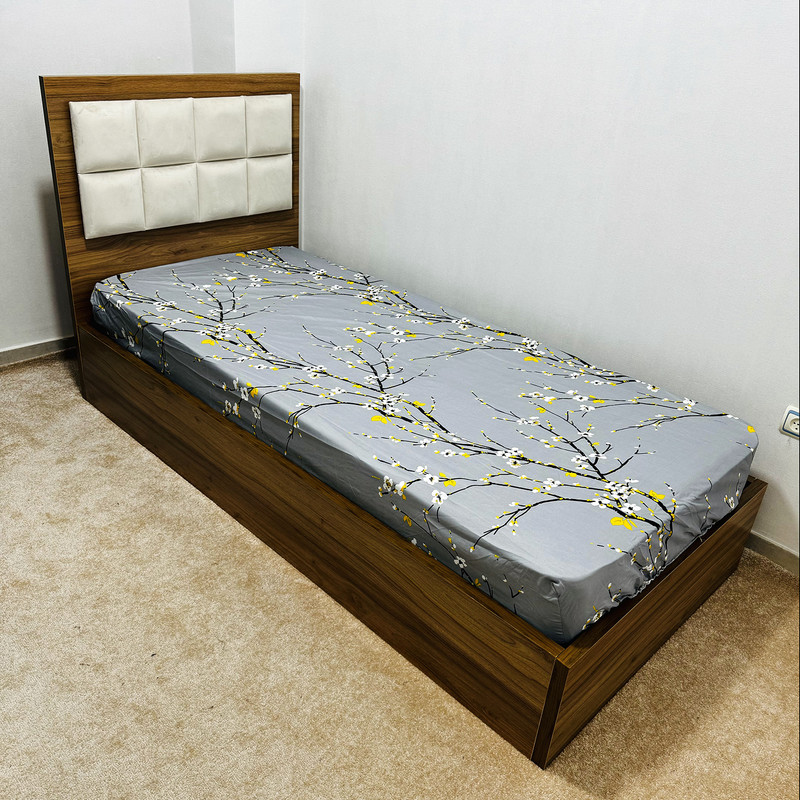 ملحفه ناتوسا مدل کشدار کد شکوفه یک نفره سایز 90x200 سانتی متر