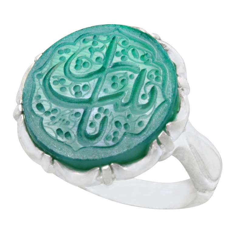 انگشتر نقره مردانه مدل عقیق خطی کد 3k