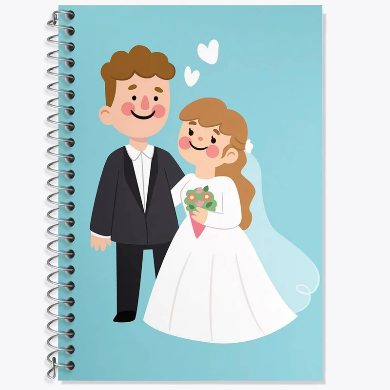 دفتر لغت 50 برگ خندالو مدل عروس و داماد کد 29628