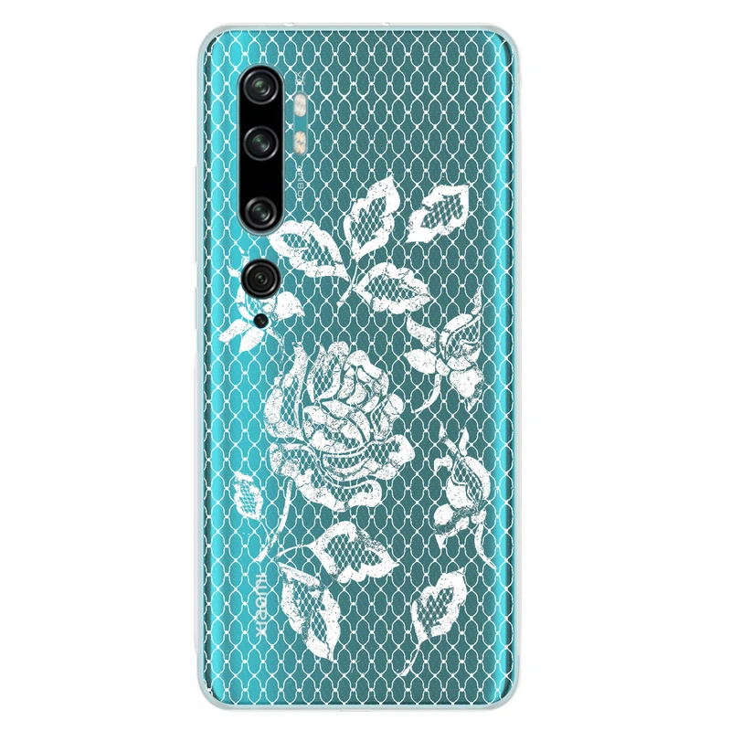 کاور مگافون طرح گل مدل C43-W مناسب برای گوشی موبایل شیائومی Mi Note 10 / 10 Pro