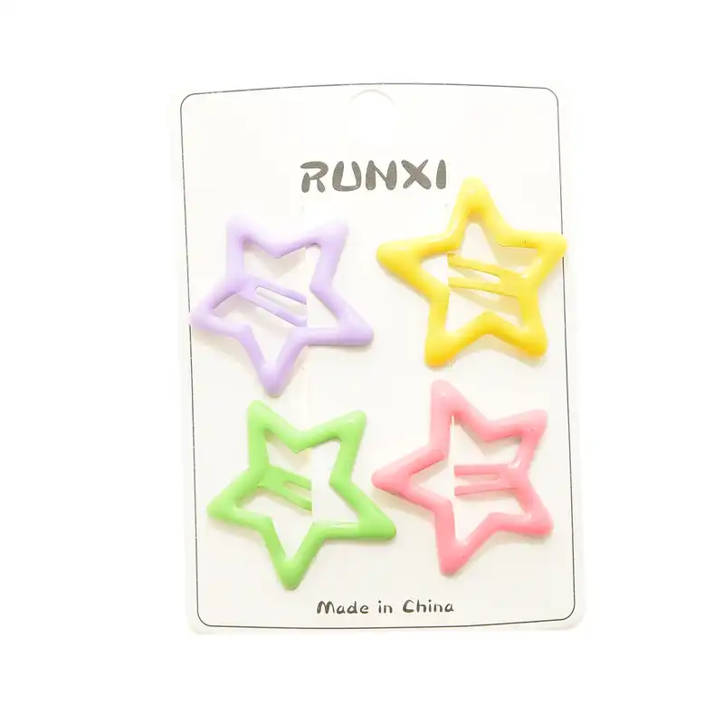 گیره مو دخترانه مدل تق تقی ستاره بسته 4 عددی