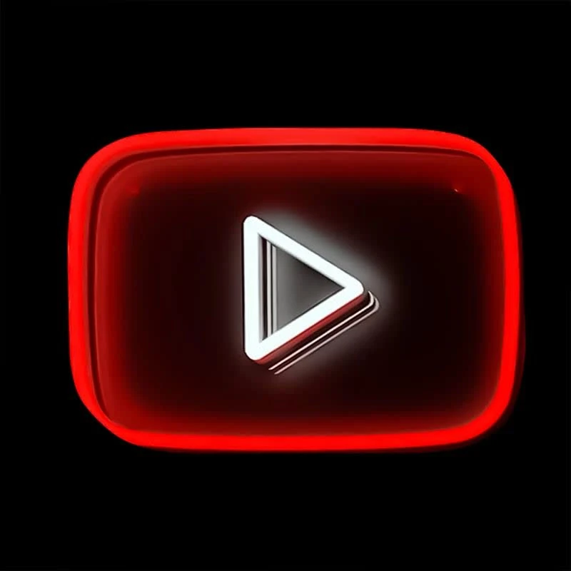 چراغ تزئینی مدل نئون طرح یوتویوب 