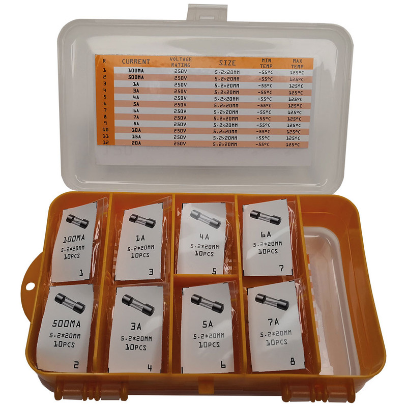 فیوز شیشه ای مصیعلا کد MOS02 بسته 120 عددی