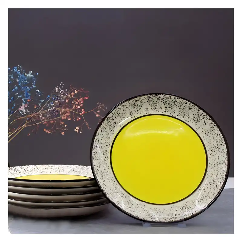 بشقاب سرامیکی مدل مرمری بسته 6 عددی