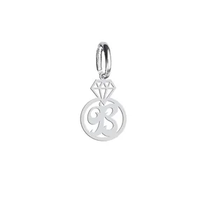آویز گردنبند نقره هایکا طرح الماس و B مدل n.ha 836