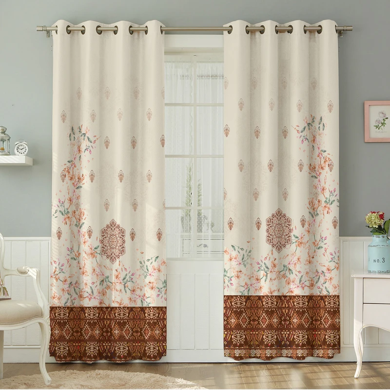 پرده نیروانا طرح سنتی مدل هازان کد 8982 سایز 140×280 سانتی متر