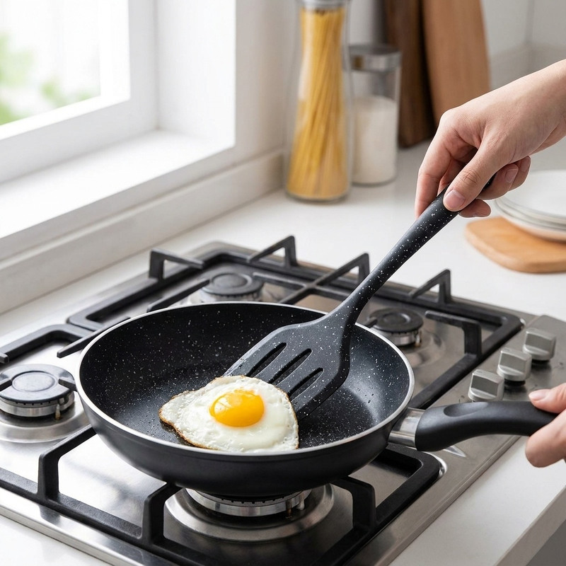 کفگیر شنگیا مدل سیلیکونی شیار دار