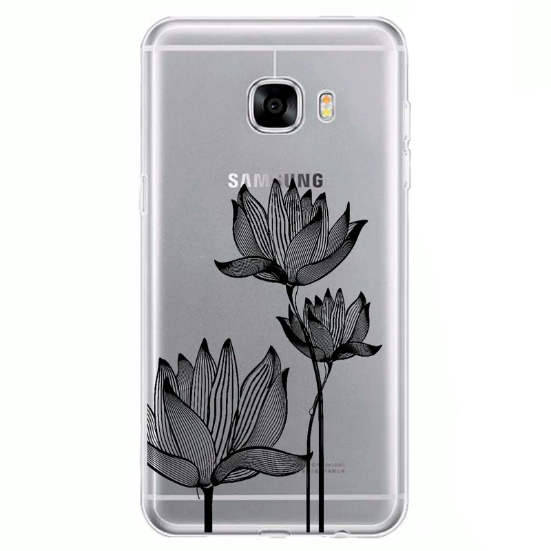 کاور مگافون طرح گل مدل C47-B مناسب برای گوشی موبایل سامسونگ Galaxy C5