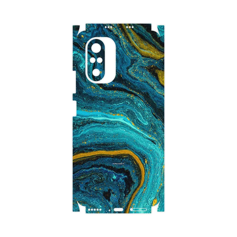 برچسب پوششی ماهوت مدل Turquoise marblewith golden streaks-FullSkin مناسب برای گوشی موبایل شیائومی Mi 11i