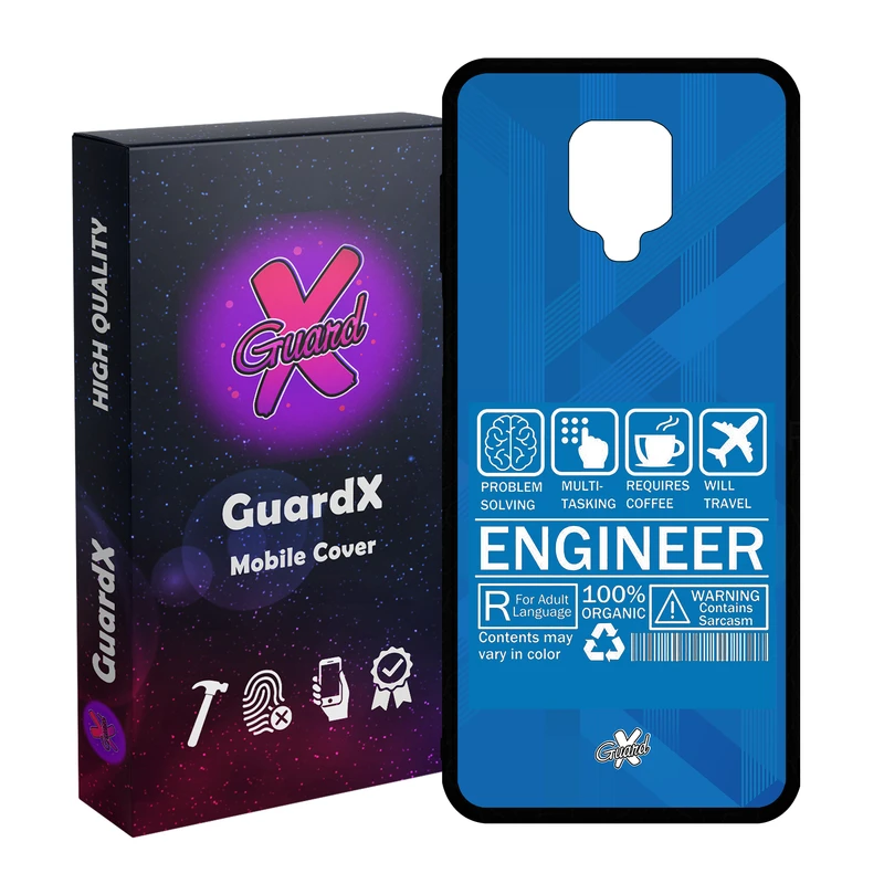 کاور گارد ایکس طرح مهندس مدل Glass10538 مناسب برای گوشی موبایل شیائومی Redmi Note9 Pro/Note 9 Pro Max/Redmi Note 9S/MI Poco M2 Pro