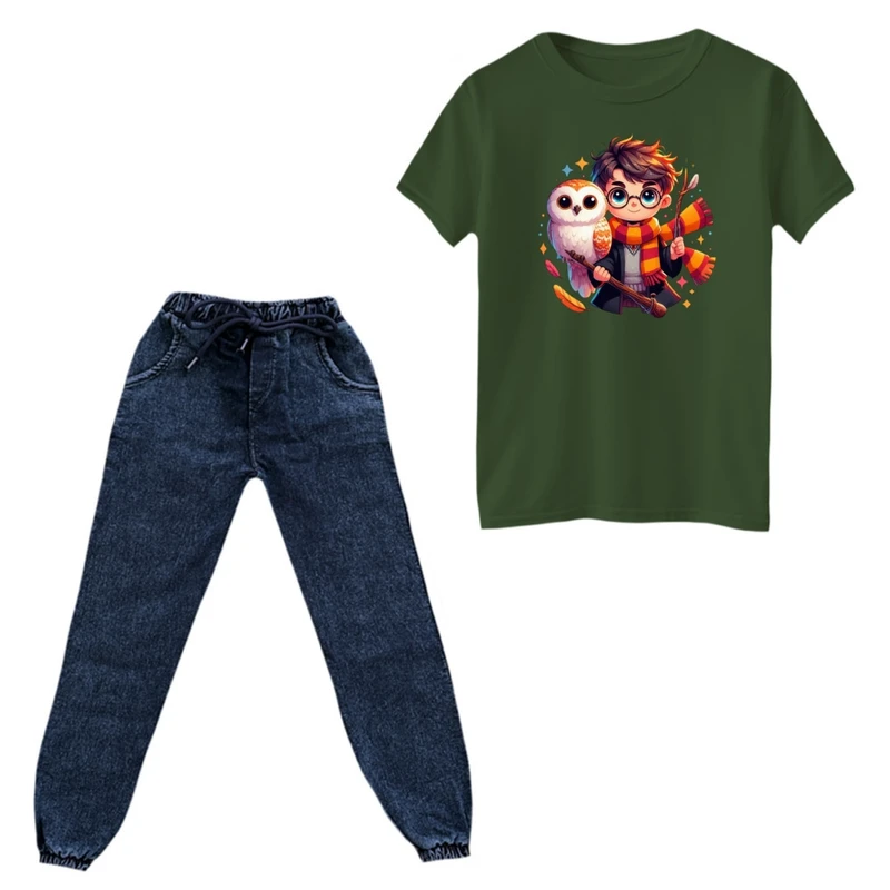 ست تی‌شرت و شلوار پسرانه مدل هری پاتر کد 10