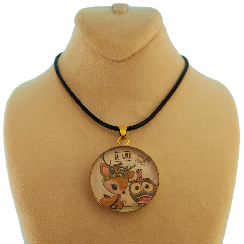 گردنبند دخترانه طرح جغد کد 136