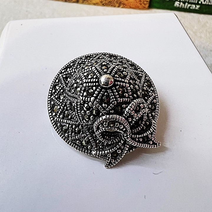 گل سینه نقره زنانه کد glsr-2444